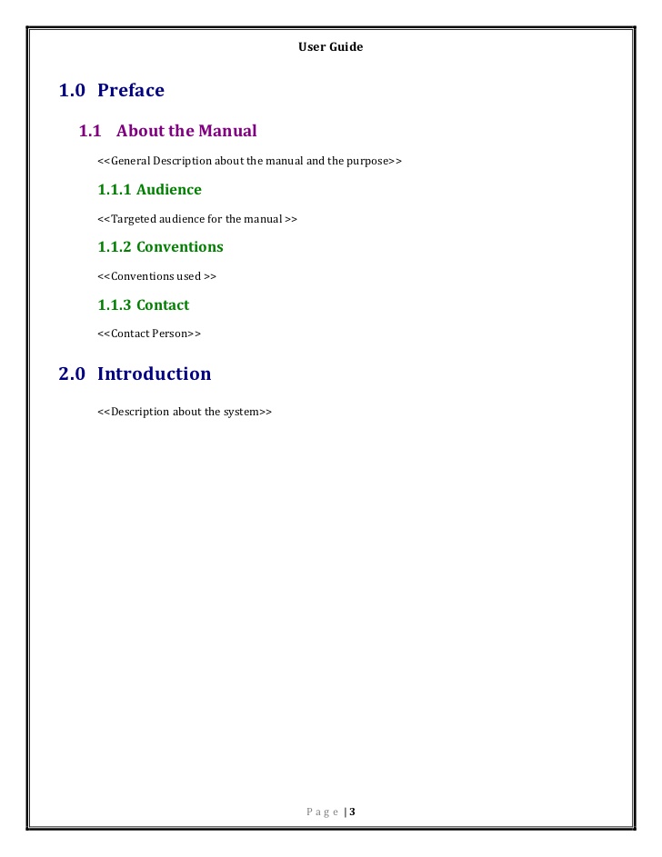 User manual template pdf