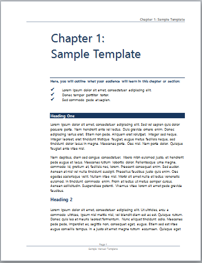 User manual template for website